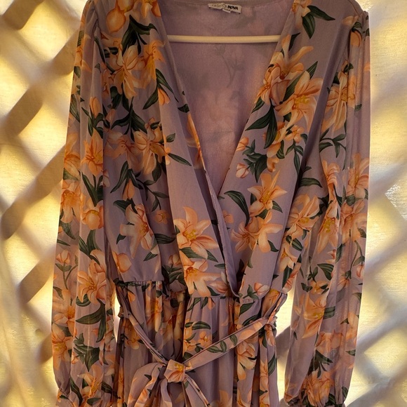 Fashion Nova Park Avenue Maxi Dress - Lavender/Combo - Picture 4 of 7